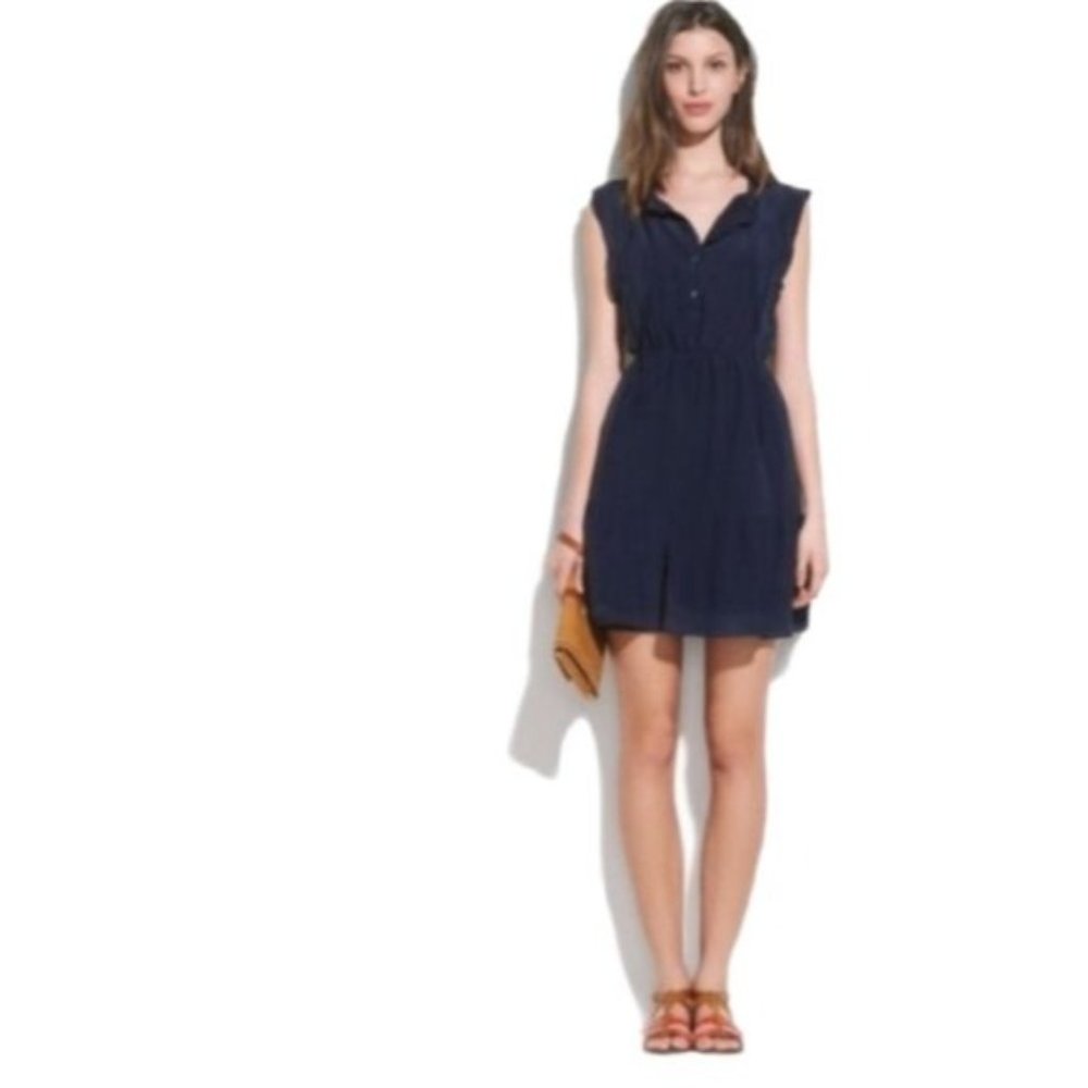 Broadway & Broome Musicbox Navy Blue Silk Dress Size 4